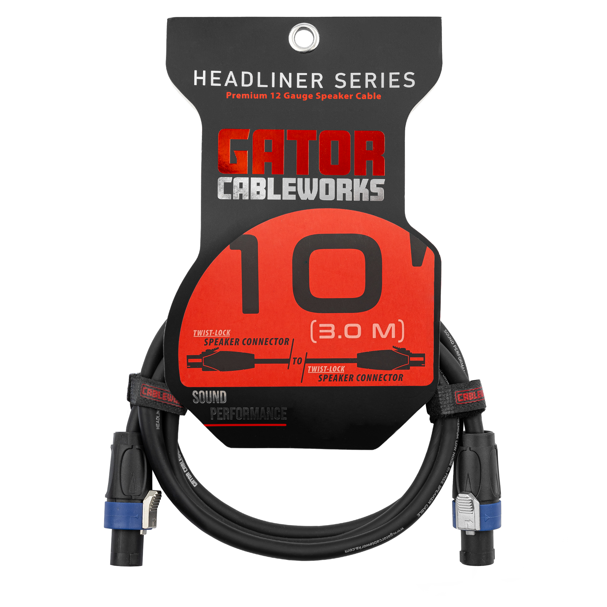 10 Foot Twist Lock Connector Speaker Cable