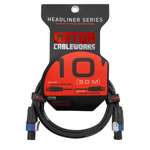 10 Foot Twist Lock Connector Speaker Cable