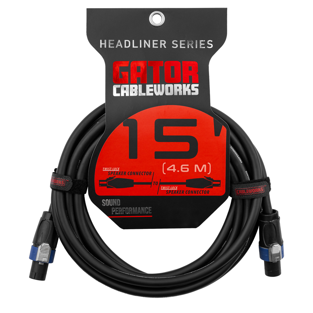 15 Foot Twist Lock Connector Speaker Cable