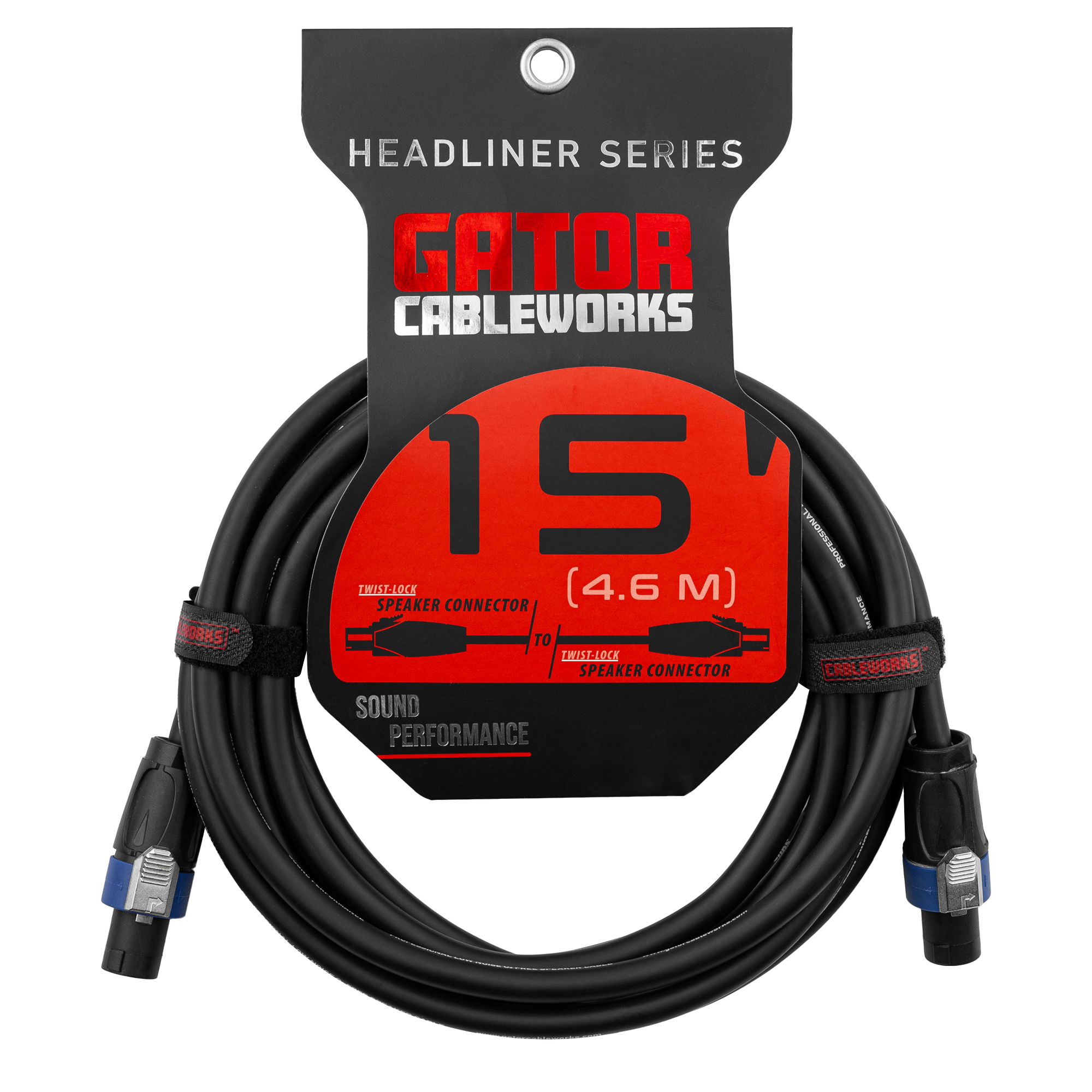15 Foot Twist Lock Connector Speaker Cable
