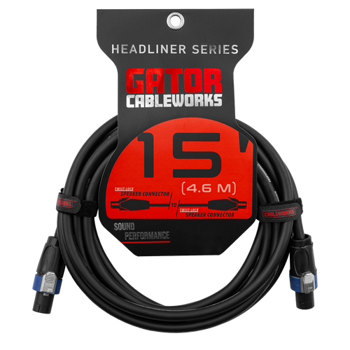 15 Foot Twist Lock Connector Speaker Cable