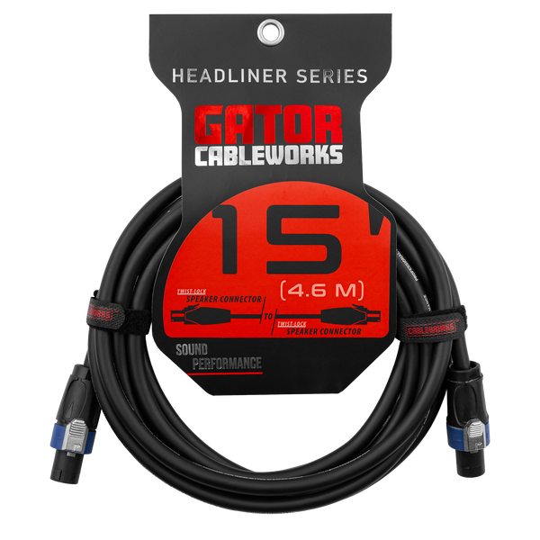 15 Foot Twist Lock Connector Speaker Cable