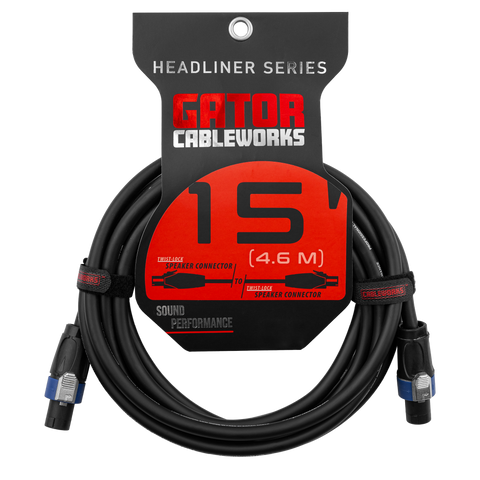 15 Foot Twist Lock Connector Speaker Cable