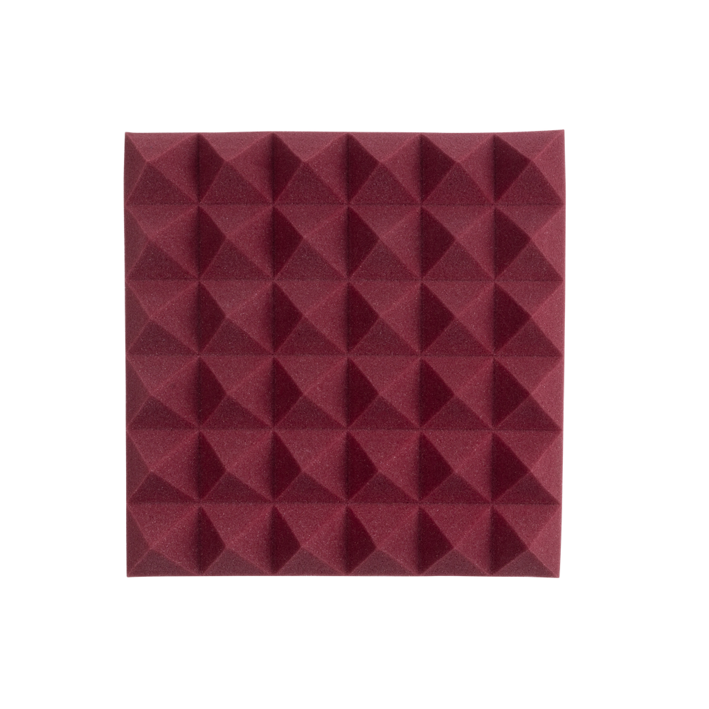 2 Pack of Burgundy 12x12" Acoustic Pyramid Panel
