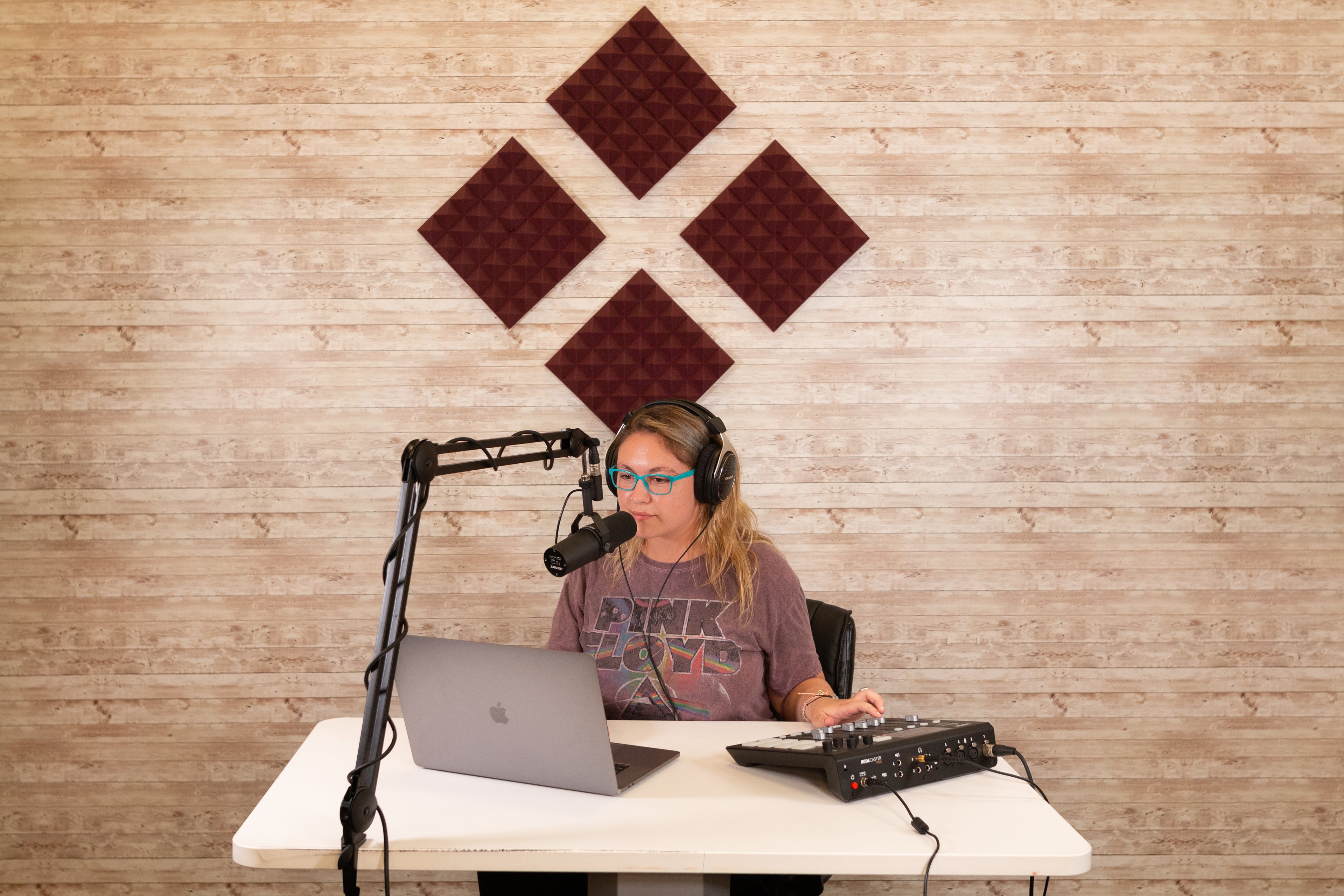 2 Pack of Burgundy 12x12" Acoustic Pyramid Panel