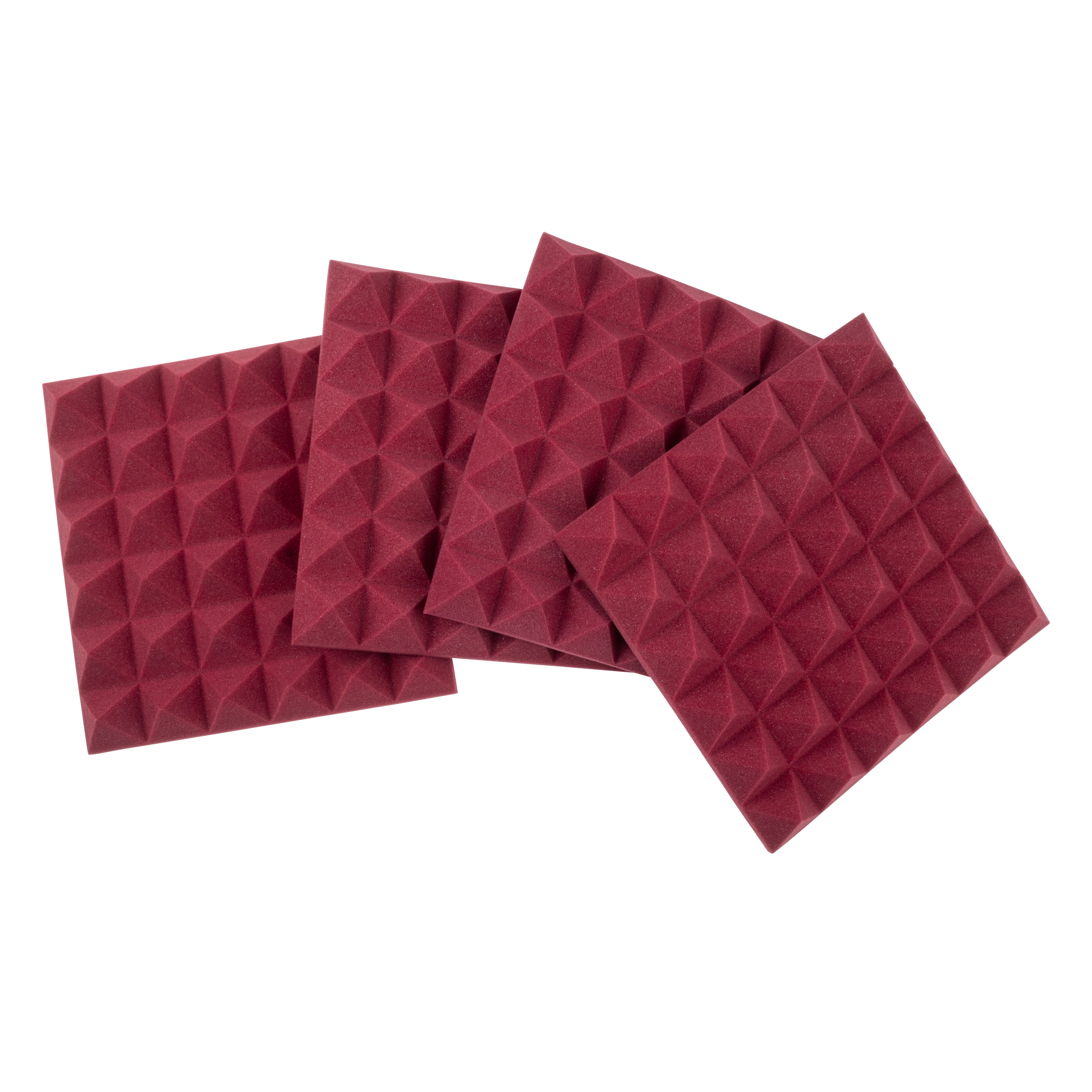 4 Pack of Burgundy 12x12" Acoustic Pyramid Panel