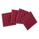 4 Pack of Burgundy 12x12" Acoustic Pyramid Panel