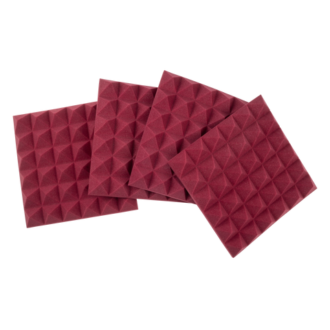 4 Pack of Burgundy 12x12" Acoustic Pyramid Panel