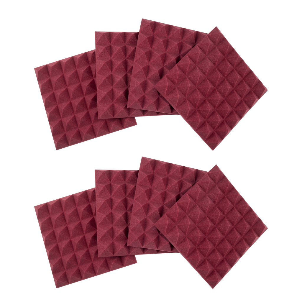 8 Pack of Burgundy 12x12" Acoustic Pyramid Panel