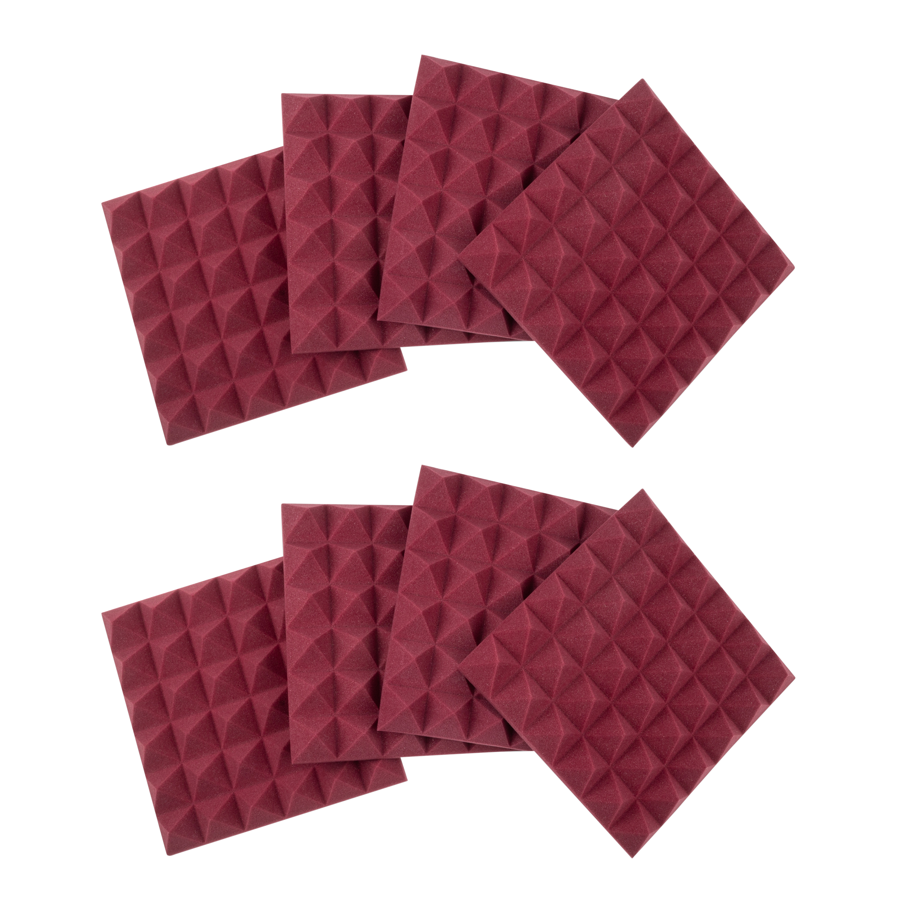 8 Pack of Burgundy 12x12" Acoustic Pyramid Panel