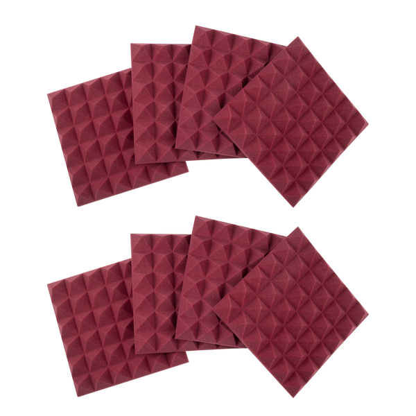 8 Pack of Burgundy 12x12" Acoustic Pyramid Panel