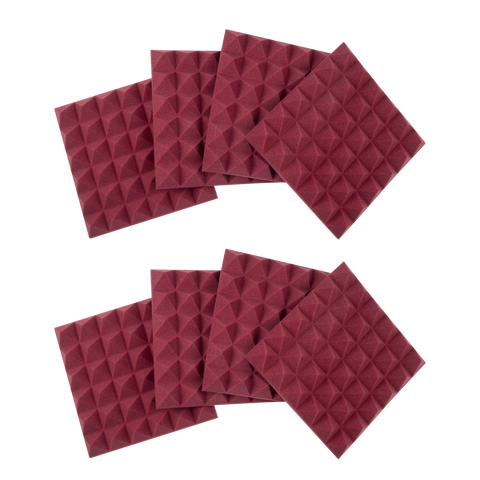 8 Pack of Burgundy 12x12" Acoustic Pyramid Panel