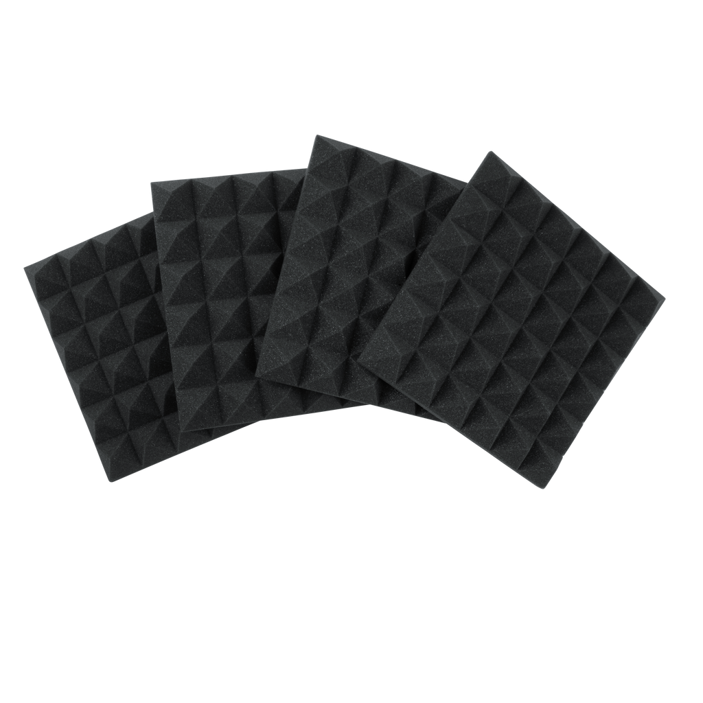 4 Pack of Charcoal 12x12" Acoustic Pyramid Panel