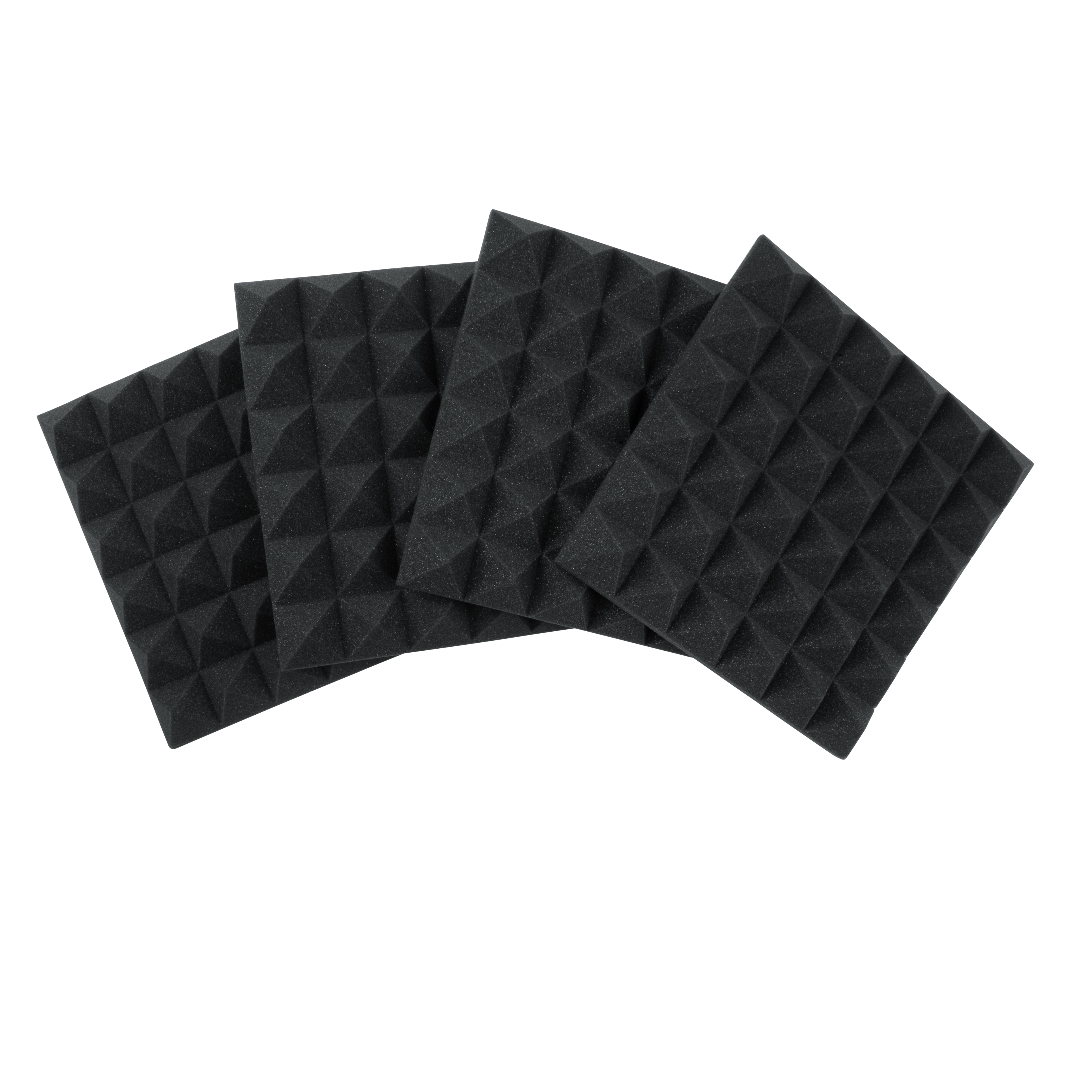 4 Pack of Charcoal 12x12" Acoustic Pyramid Panel