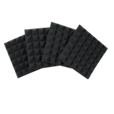 4 Pack of Charcoal 12x12" Acoustic Pyramid Panel