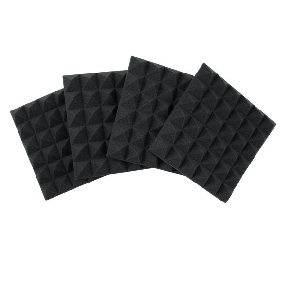 4 Pack of Charcoal 12x12" Acoustic Pyramid Panel