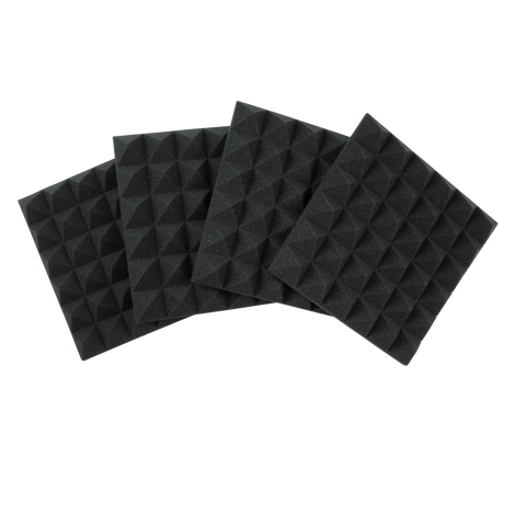 4 Pack of Charcoal 12x12" Acoustic Pyramid Panel