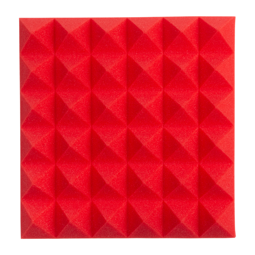 2 Pack of Red 12x12" Acoustic Pyramid Panel