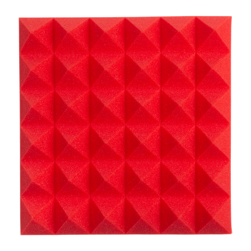 2 Pack of Red 12x12" Acoustic Pyramid Panel