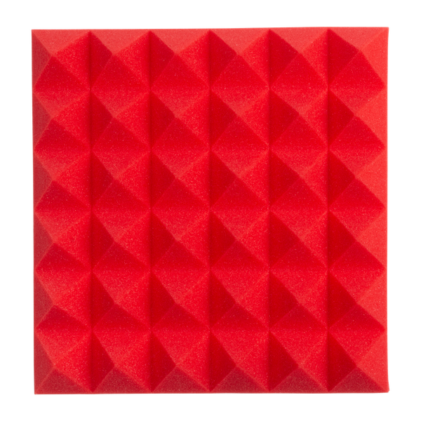 2 Pack of Red 12x12" Acoustic Pyramid Panel