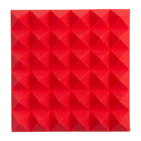2 Pack of Red 12x12" Acoustic Pyramid Panel