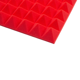 2 Pack of Red 12x12" Acoustic Pyramid Panel