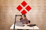 2 Pack of Red 12x12" Acoustic Pyramid Panel
