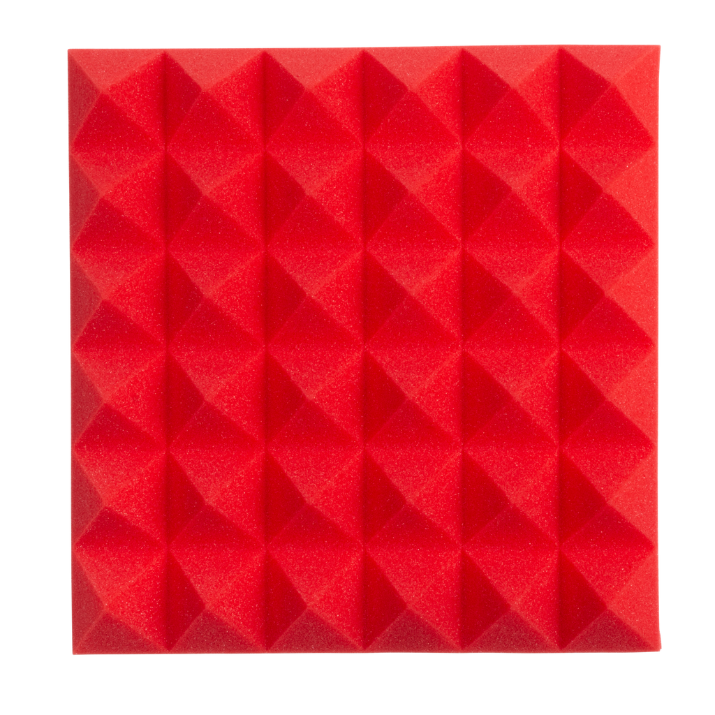 4 Pack of Red 12x12" Acoustic Pyramid Panel