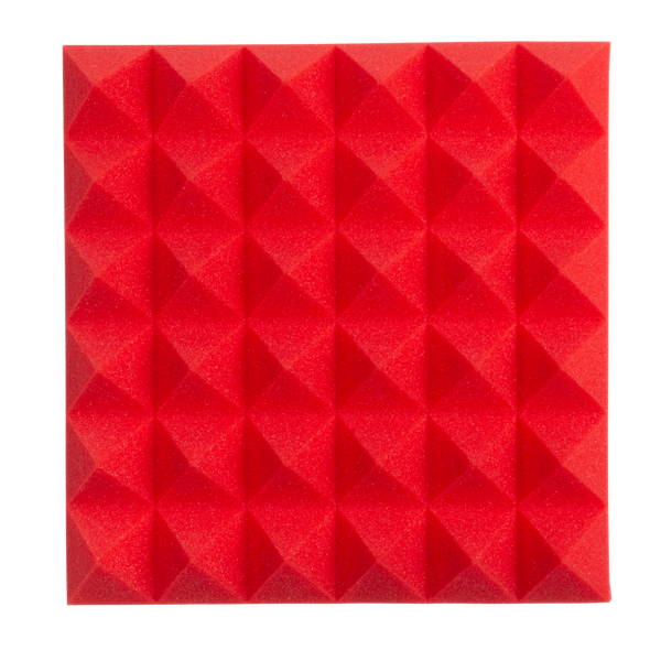 4 Pack of Red 12x12" Acoustic Pyramid Panel