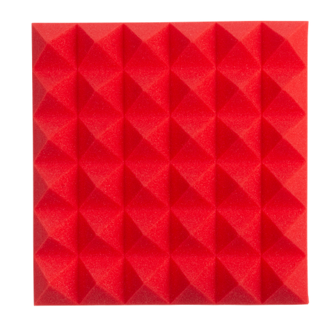 4 Pack of Red 12x12" Acoustic Pyramid Panel