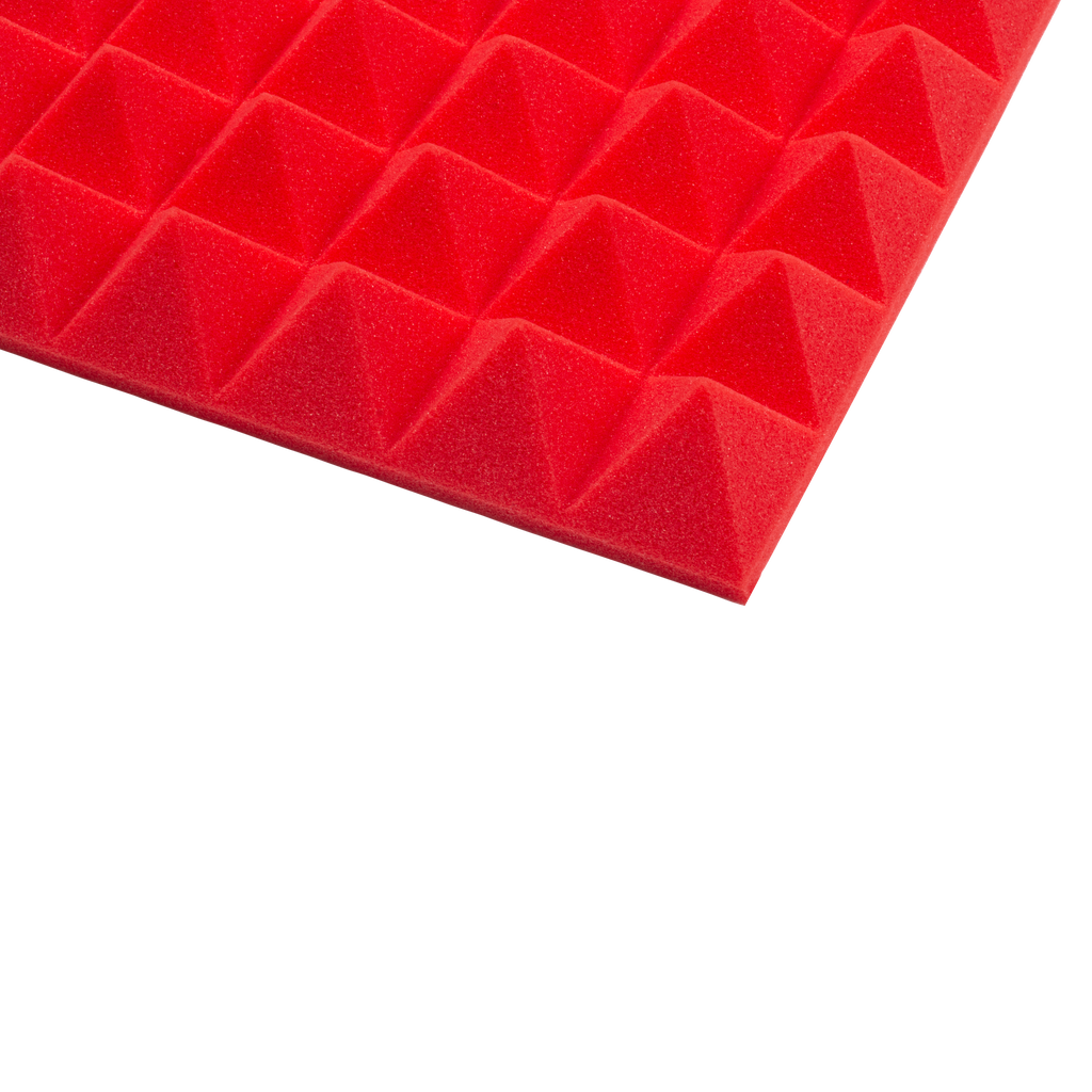 4 Pack of Red 12x12" Acoustic Pyramid Panel
