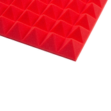 4 Pack of Red 12x12" Acoustic Pyramid Panel