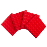 4 Pack of Red 12x12" Acoustic Pyramid Panel