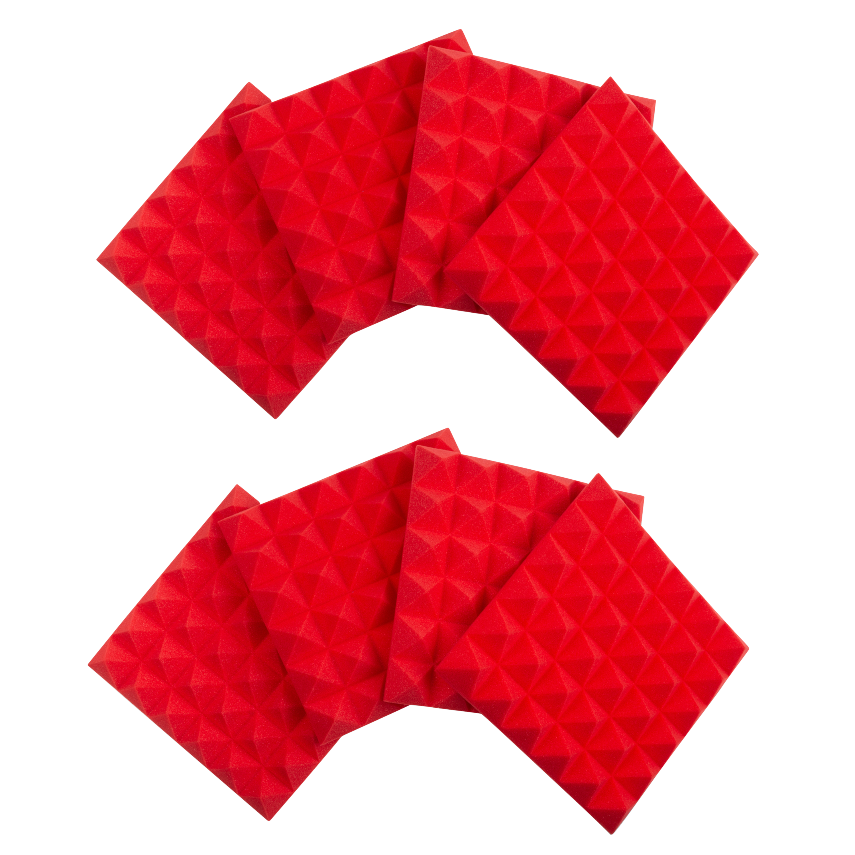 8 Pack of Red 12x12" Acoustic Pyramid Panel