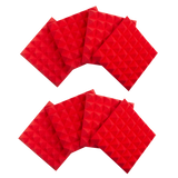 8 Pack of Red 12x12" Acoustic Pyramid Panel