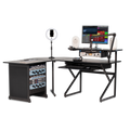 Desk Set w/ Main Desk, Corner, Rack - BLK