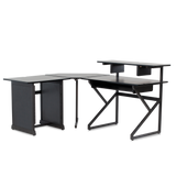 Desk Set w/ Main Desk, Corner, Rack - BLK