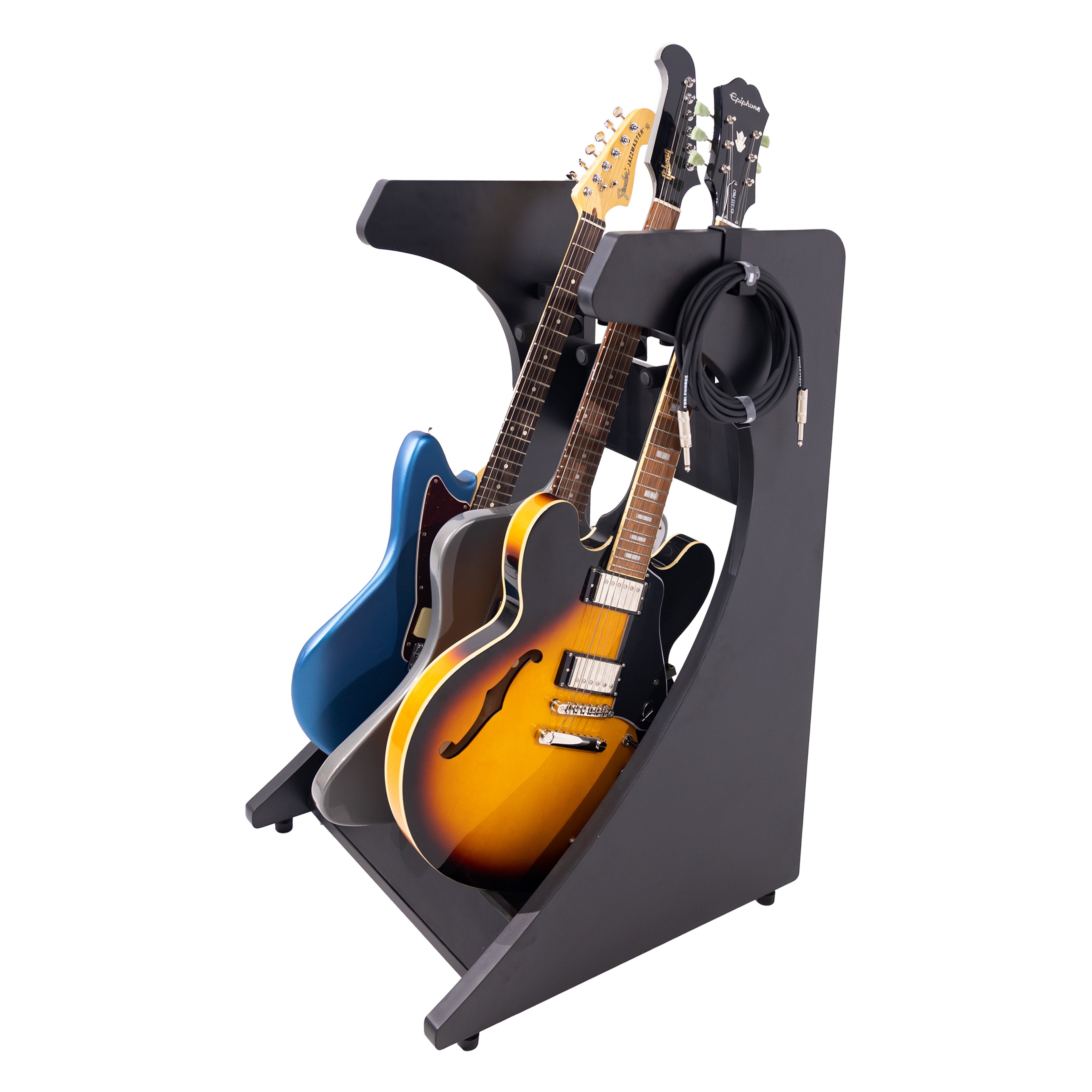 Elite Three Electric/Acoustic Guitar Rack – BLK