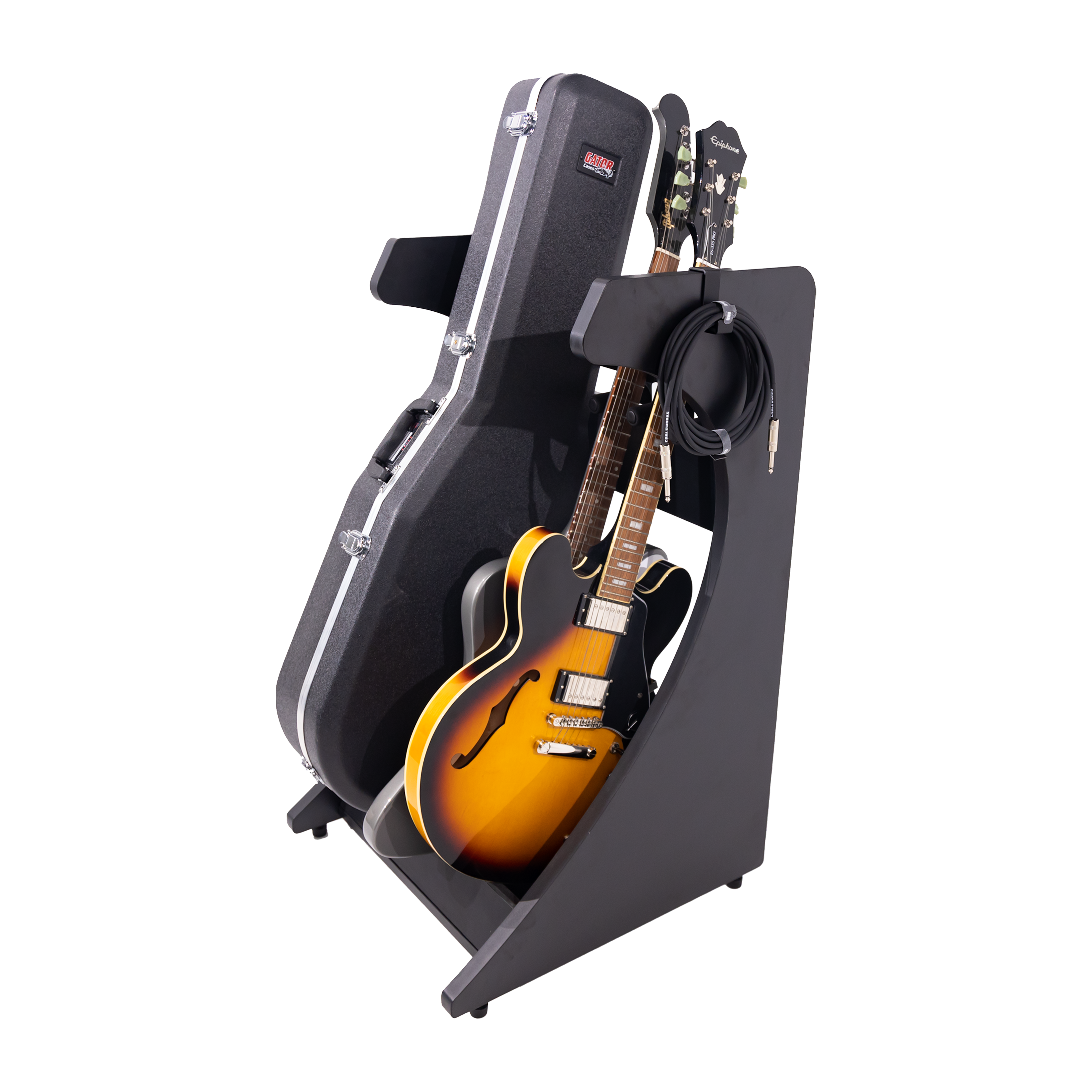 Elite Three Electric/Acoustic Guitar Rack – BLK