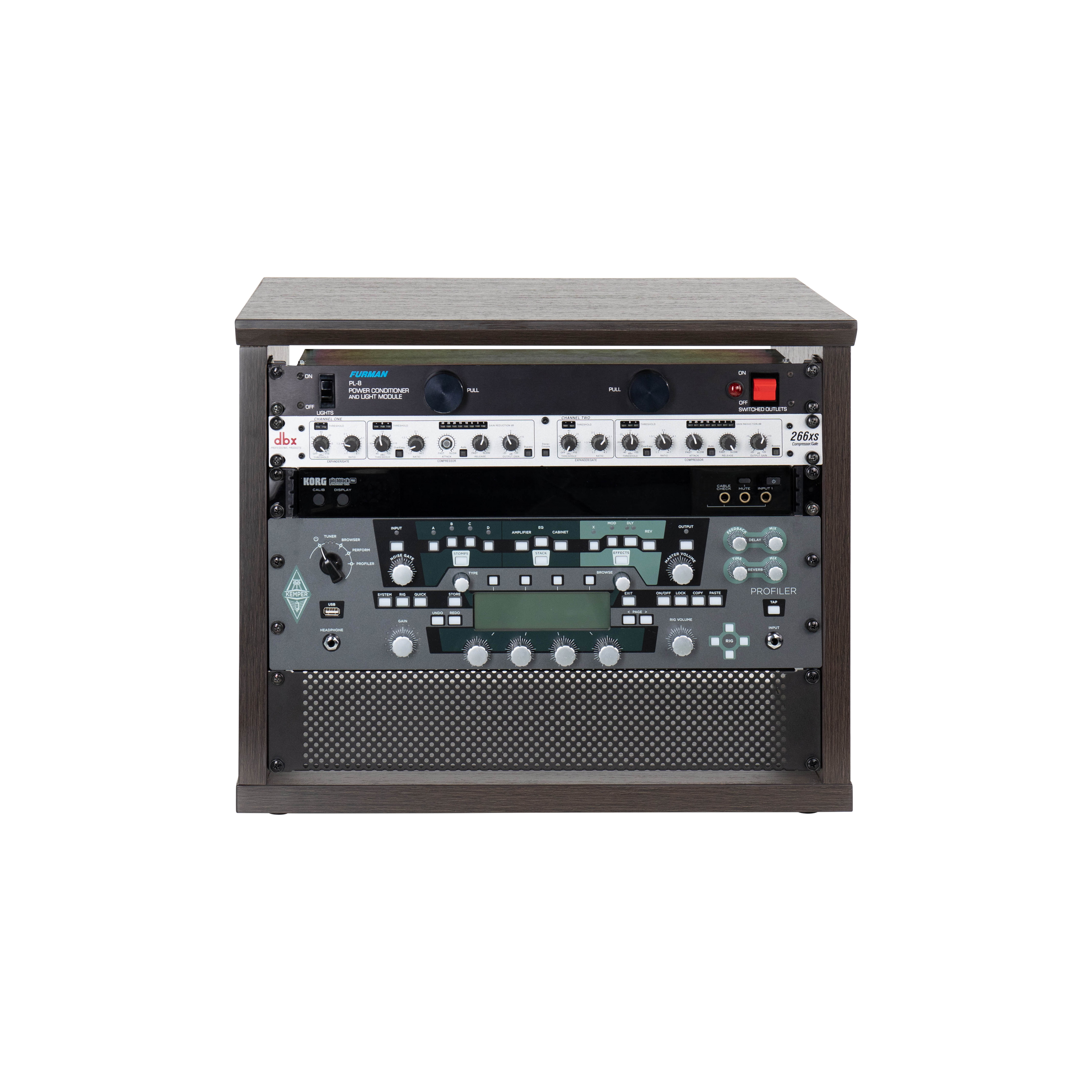 Elite Series Furniture Desktop 8U Studio Rack BRN