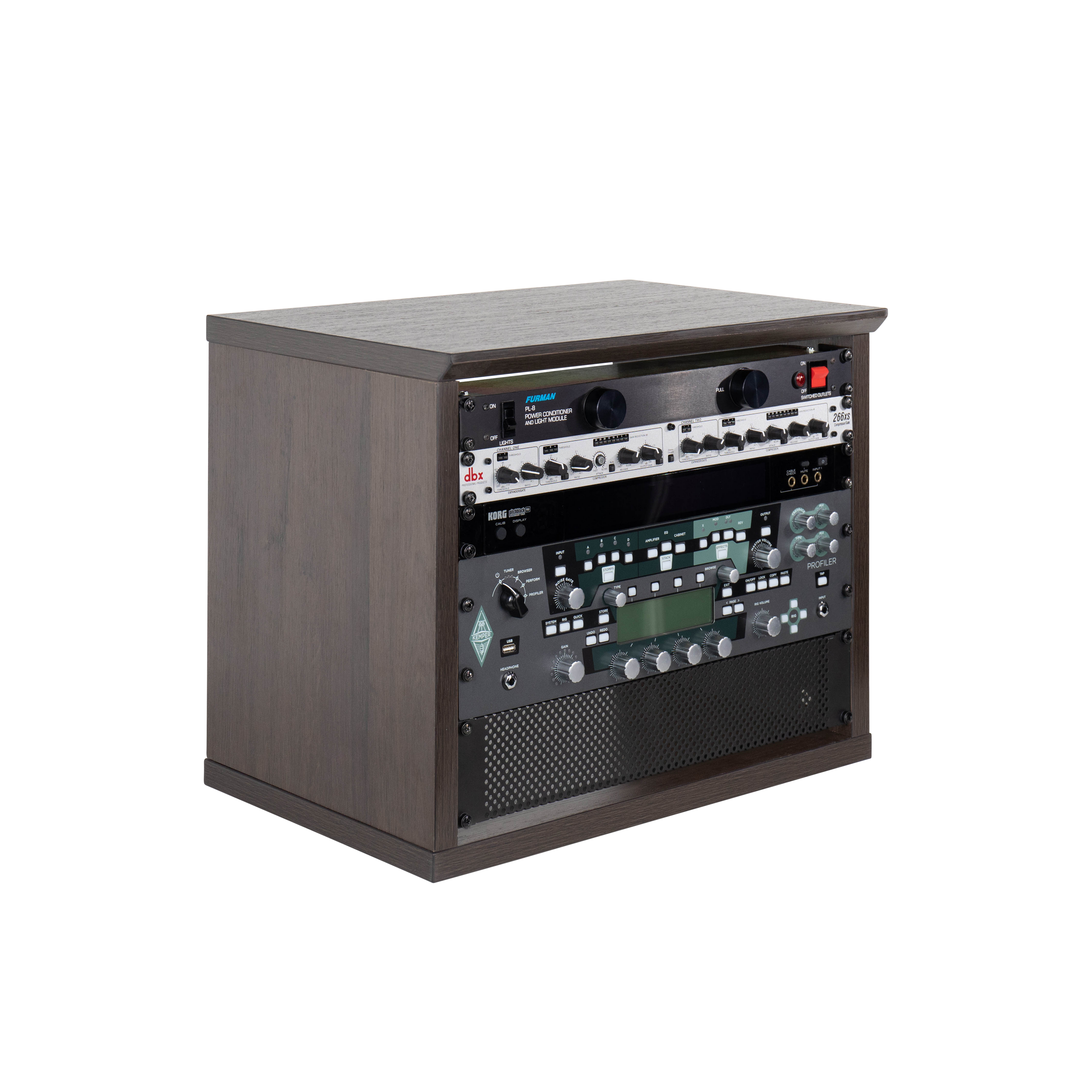 Elite Series Furniture Desktop 8U Studio Rack BRN