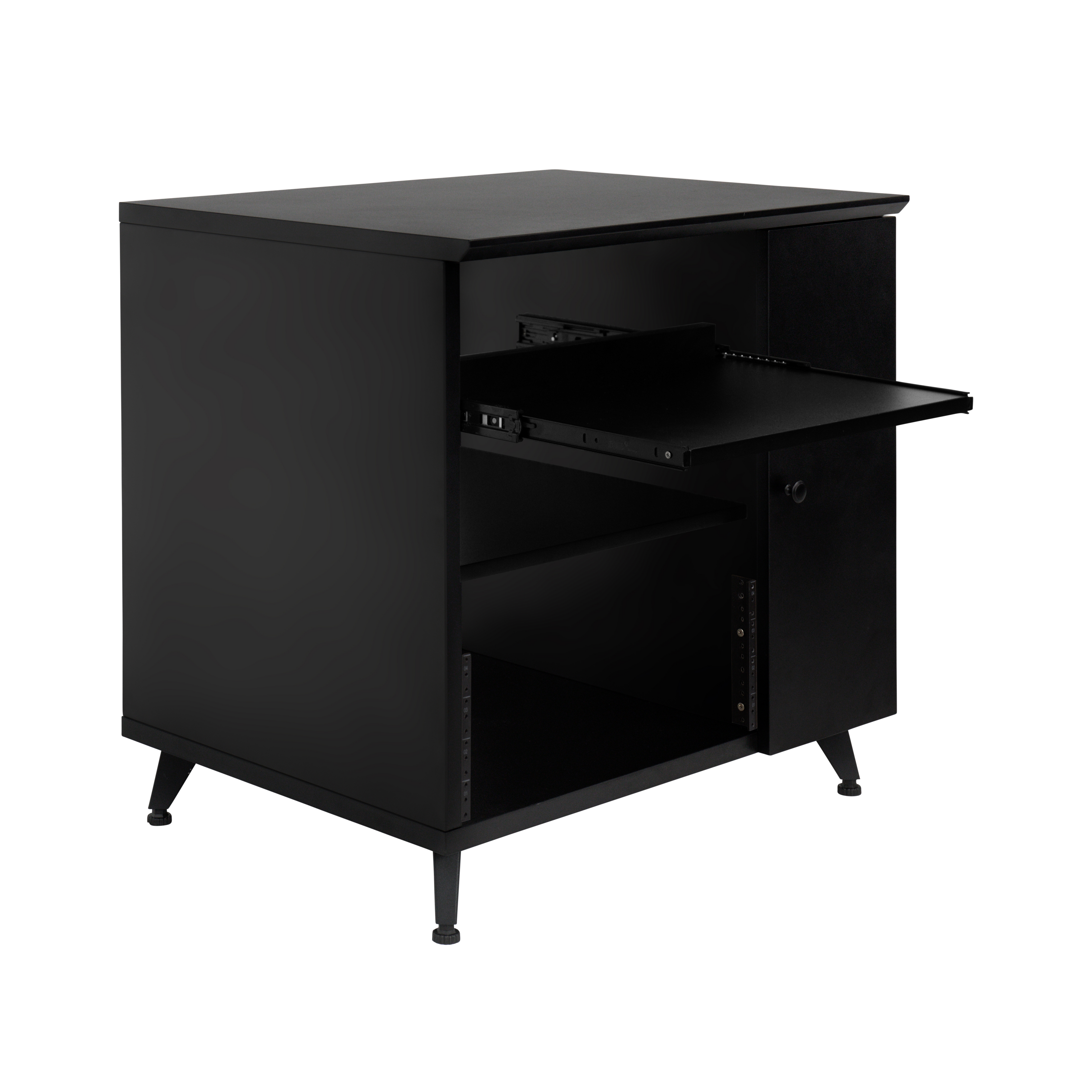 Elite Series Sidecar Rack Cabinet w/ Shelf – BLK