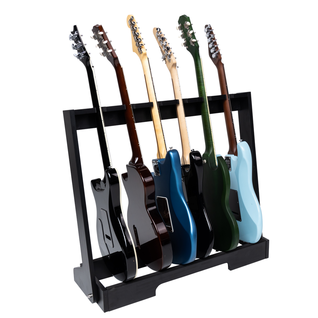 Wooden Guitar Rack for Up to 6 Guitars - BLK