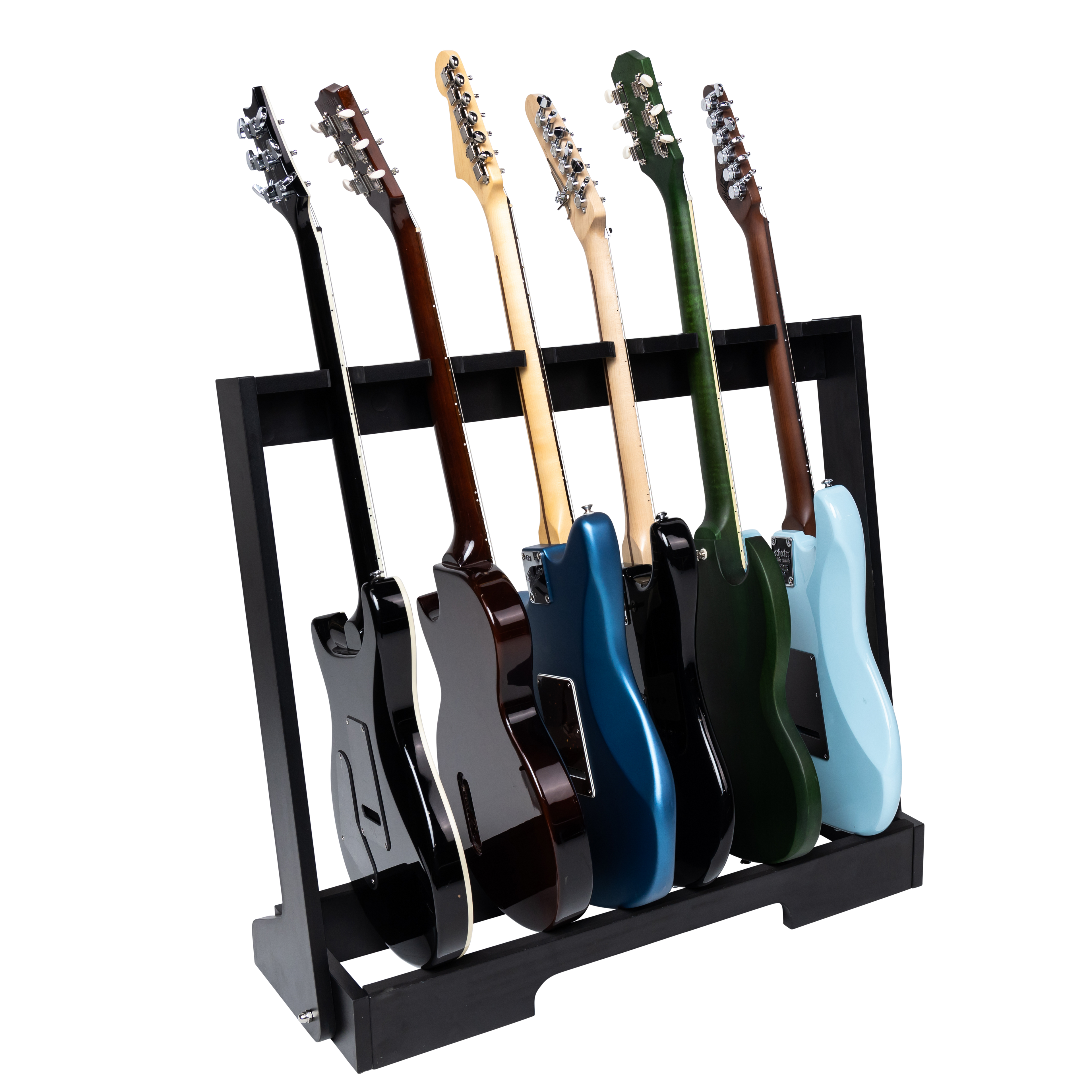 Wooden Guitar Rack for Up to 6 Guitars - BLK