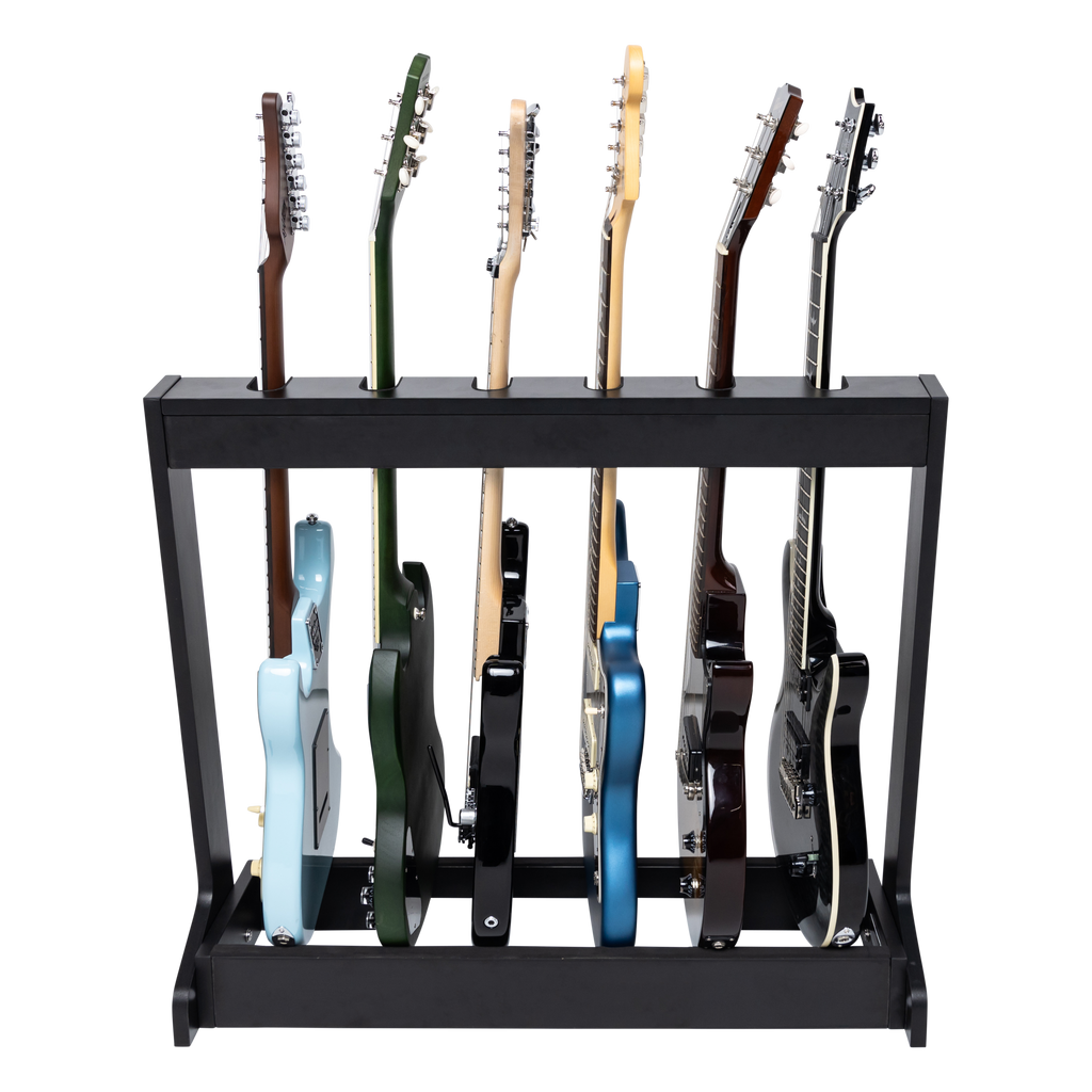 Wooden Guitar Rack for Up to 6 Guitars - BLK