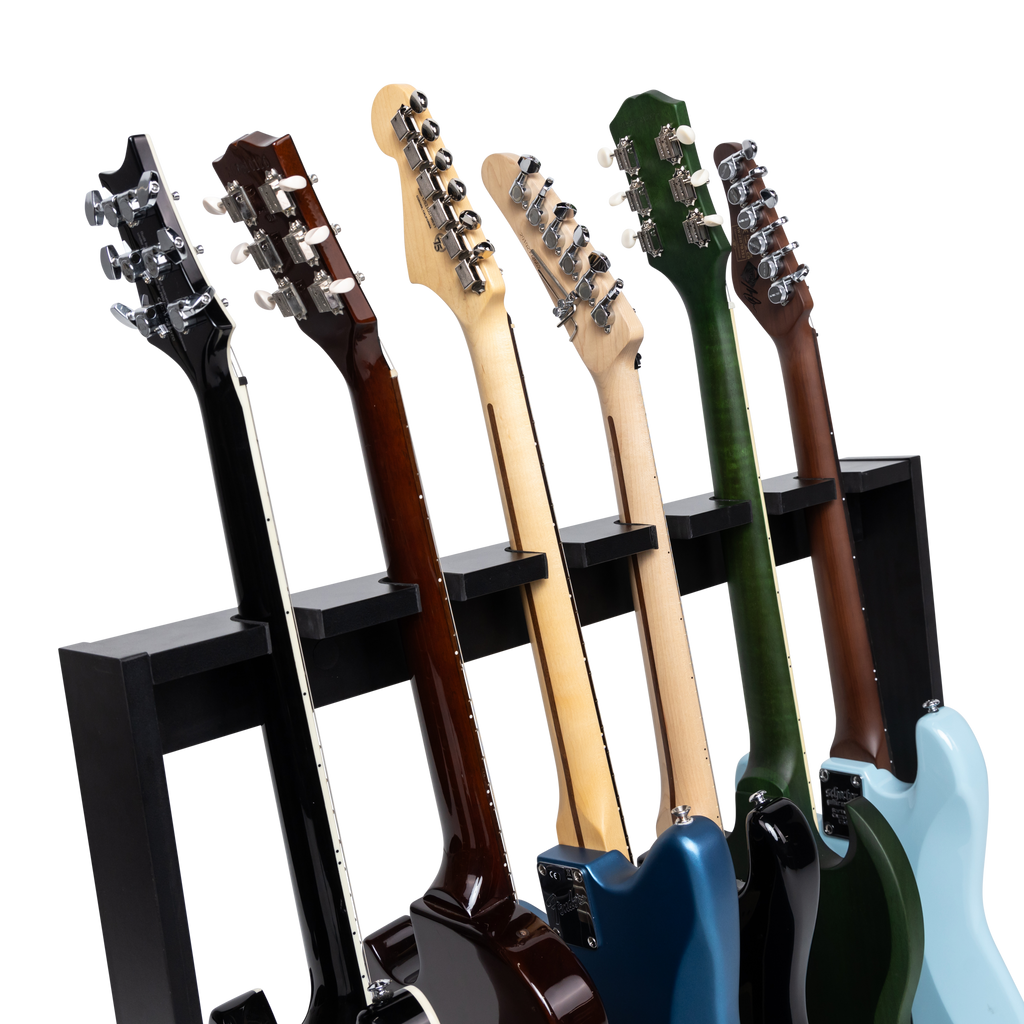Wooden Guitar Rack for Up to 6 Guitars - BLK