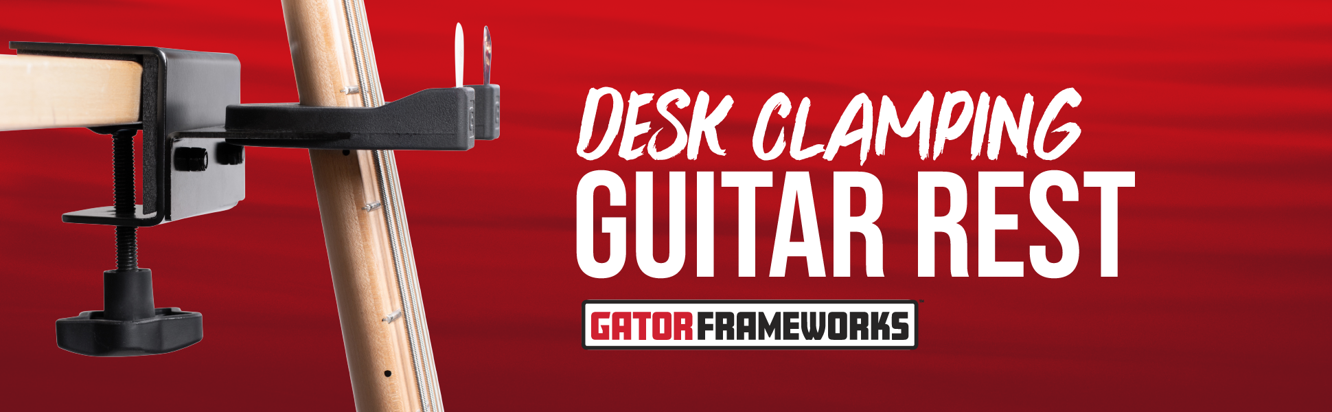 Desk Clamping Guitar Rest with Clamp Mount