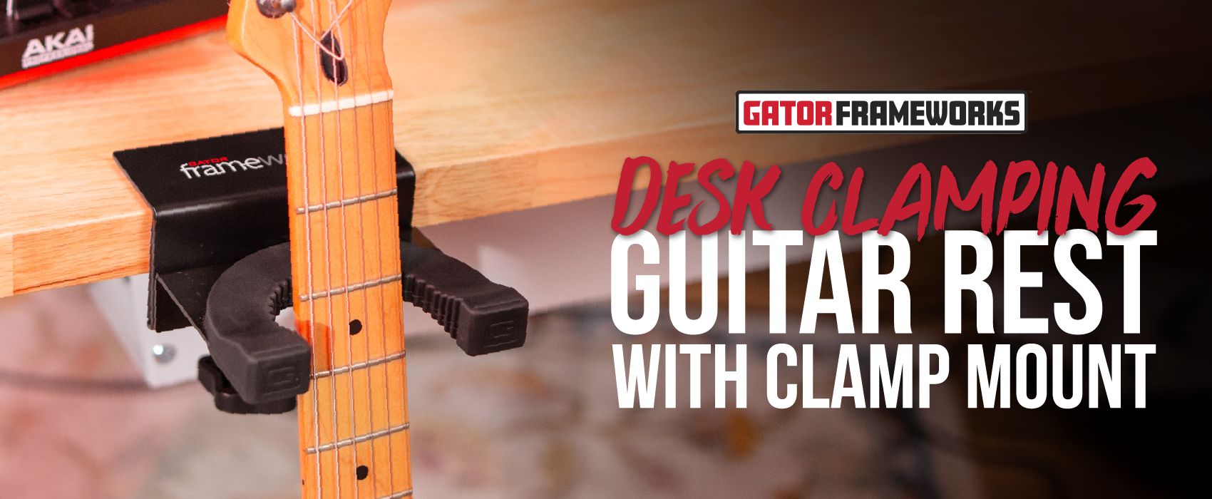Desk Clamping Guitar Rest with Clamp Mount