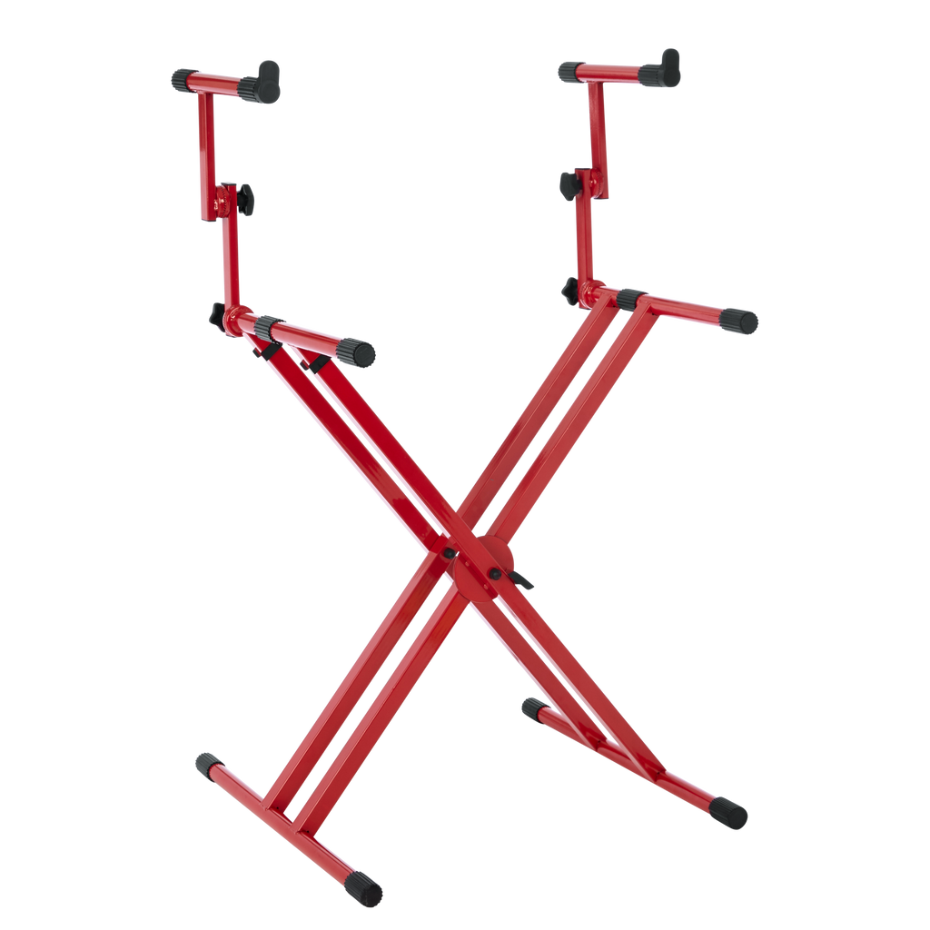 2 Tier X Style Keyboard Stand; Red