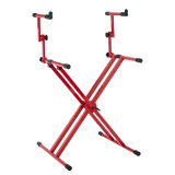 2 Tier X Style Keyboard Stand; Red
